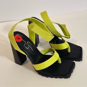 Jessica Simpson Neon Yellow Strappy Heels